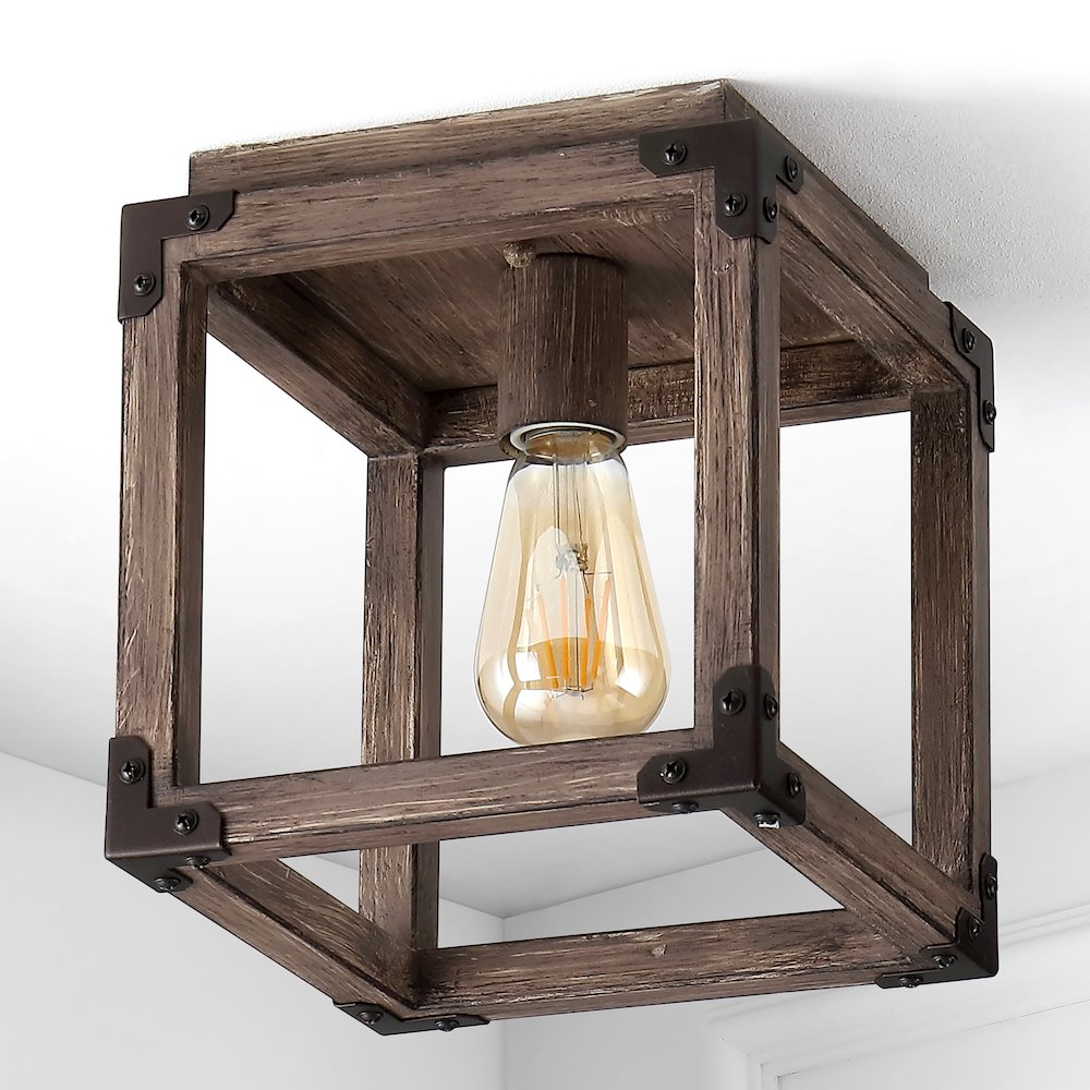 Magnolia Iron Rustic Farmhouse Led Flush Mount