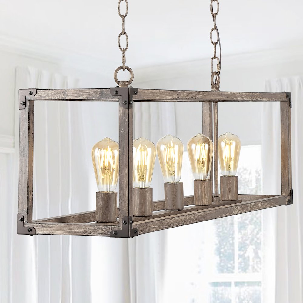 Magnolia Adjustable Iron Rustic Farmhouse Led Pendant