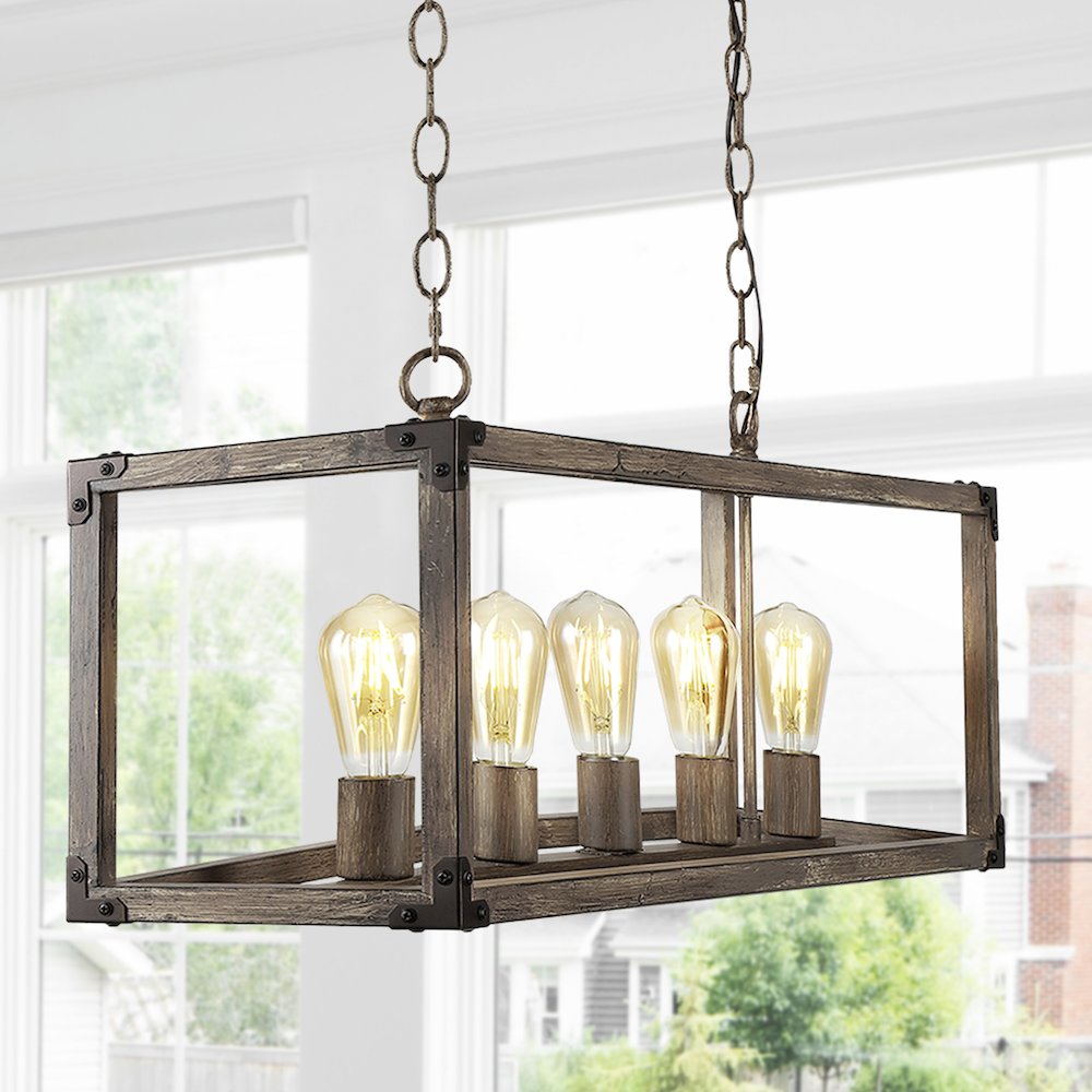 Magnolia Adjustable Iron Rustic Farmhouse Led Pendant