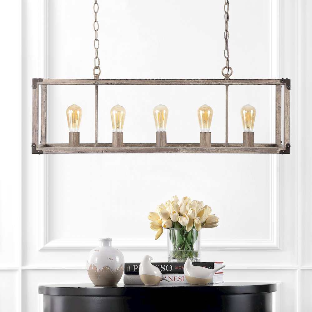 Magnolia Adjustable Iron Rustic Farmhouse Led Pendant