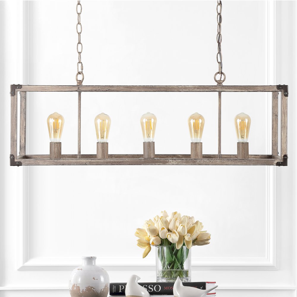 Magnolia Adjustable Iron Rustic Farmhouse Led Pendant