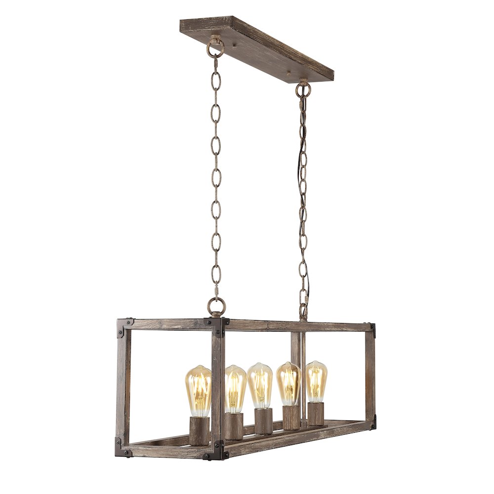 Magnolia Adjustable Iron Rustic Farmhouse Led Pendant