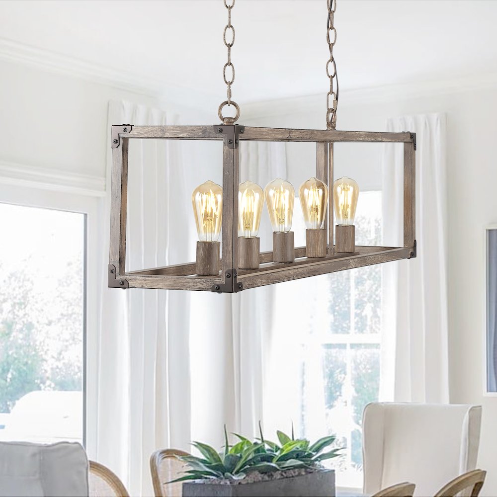 Magnolia Adjustable Iron Rustic Farmhouse Led Pendant