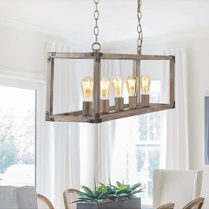 Magnolia Adjustable Iron Rustic Farmhouse Led Pendant