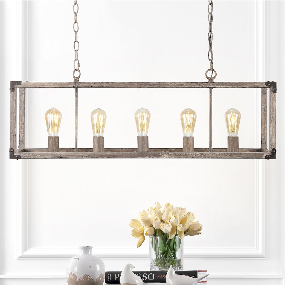 Magnolia Adjustable Iron Rustic Farmhouse Led Pendant