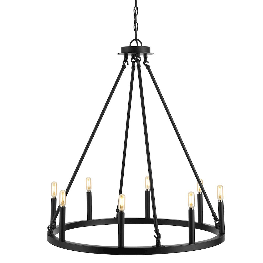 Oberto Ring Iron Rustic Farmhouse Led Chandelier