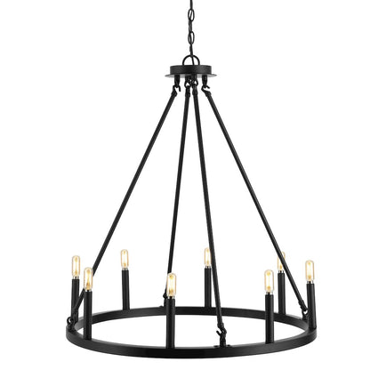 Oberto Ring Iron Rustic Farmhouse Led Chandelier