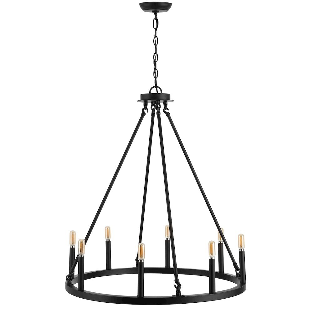 Oberto Ring Iron Rustic Farmhouse Led Chandelier