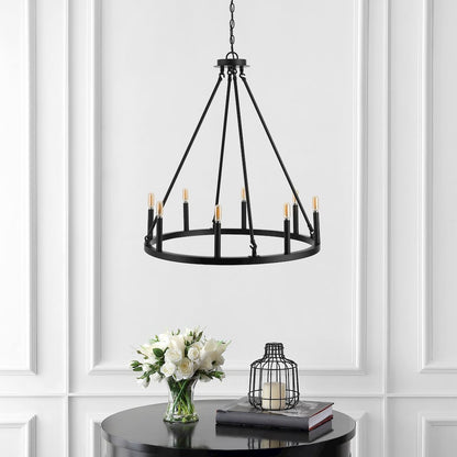 Oberto Ring Iron Rustic Farmhouse Led Chandelier