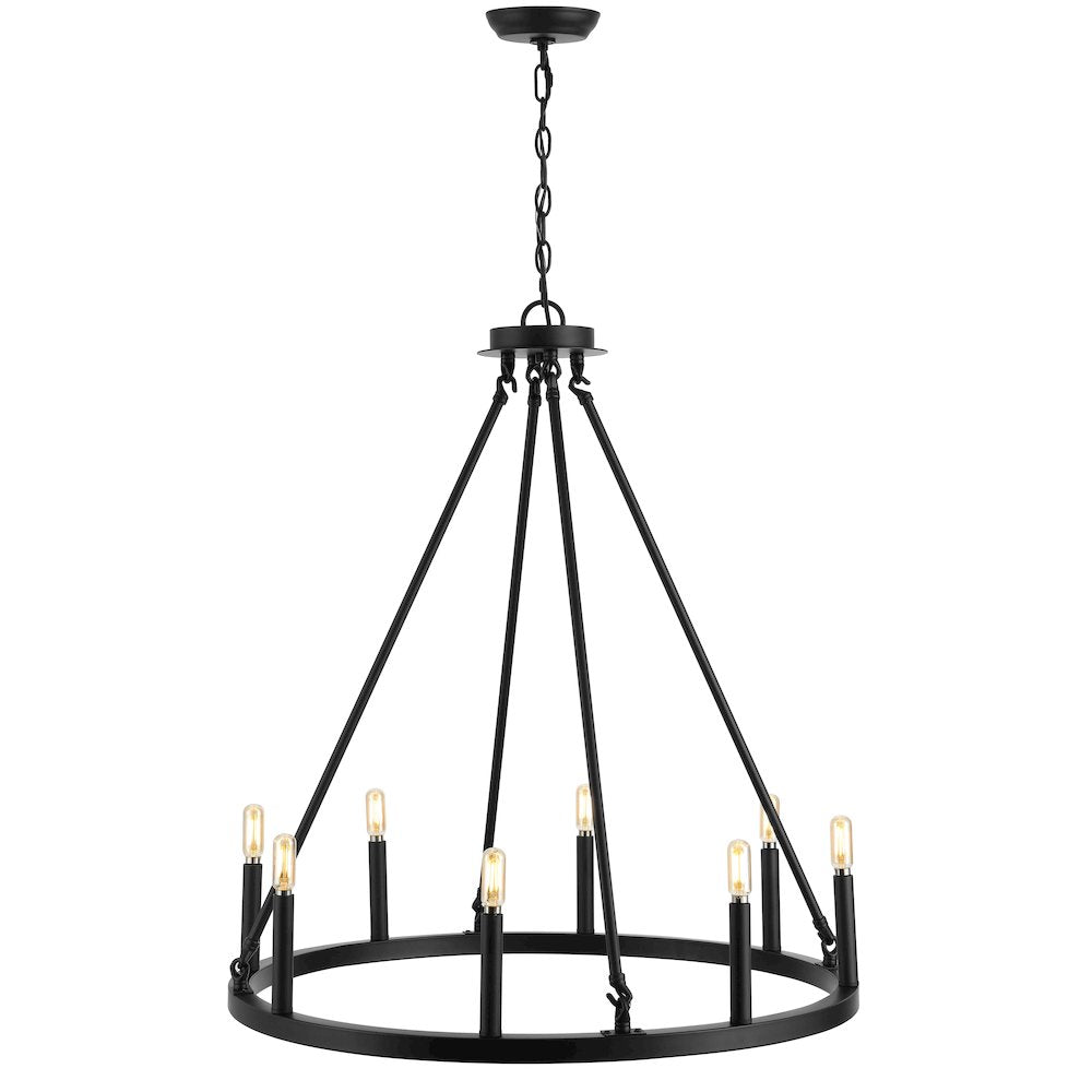 Oberto Ring Iron Rustic Farmhouse Led Chandelier