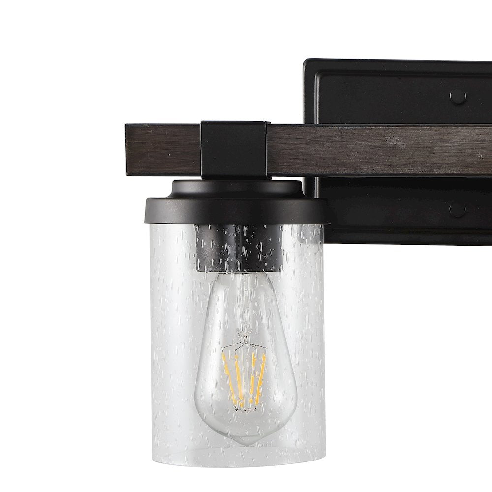 Bungalow Iron/Seeded Glass Rustic Farmhouse Led Vanity Light