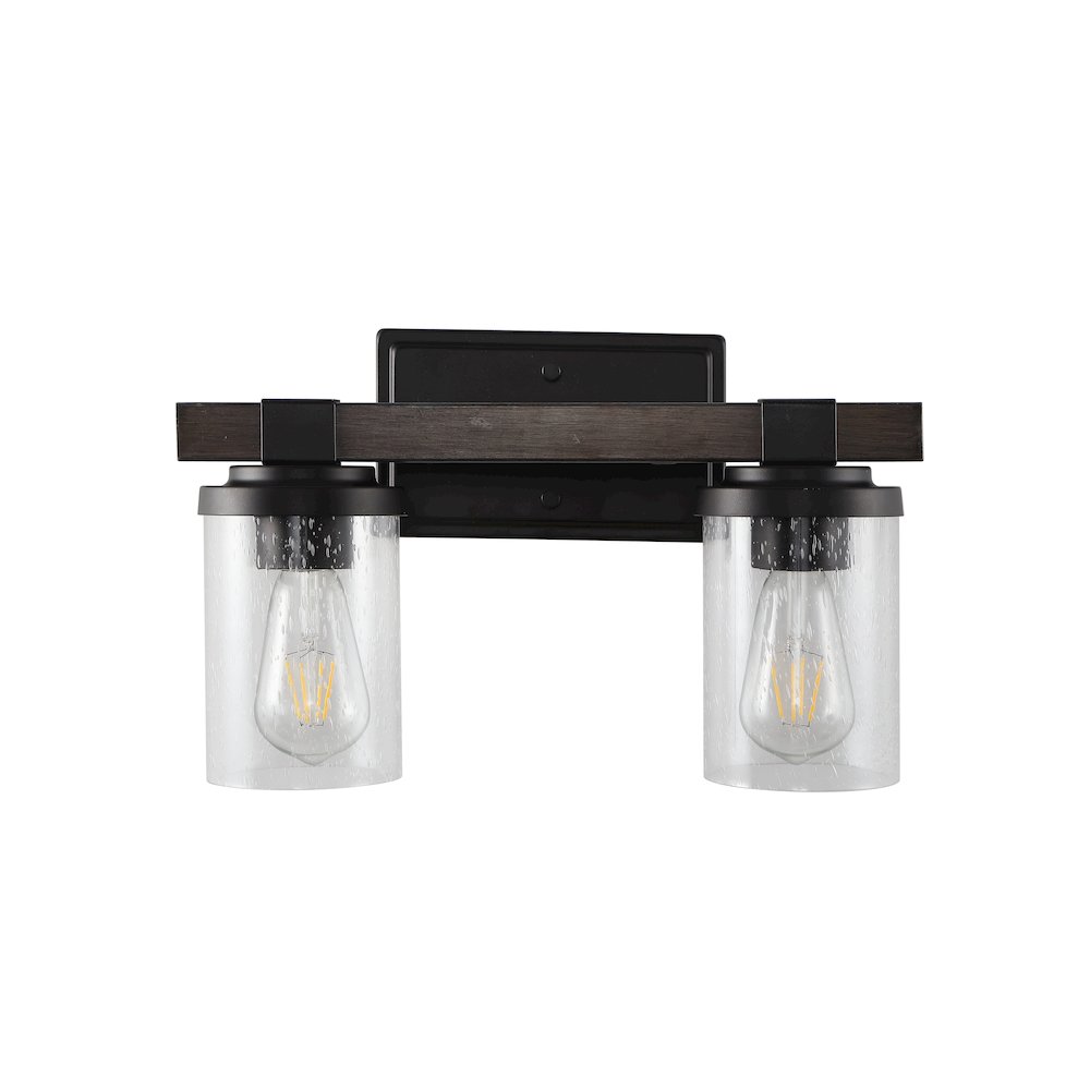 Bungalow Iron/Seeded Glass Rustic Farmhouse Led Vanity Light