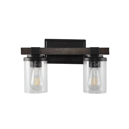 Bungalow Iron/Seeded Glass Rustic Farmhouse Led Vanity Light