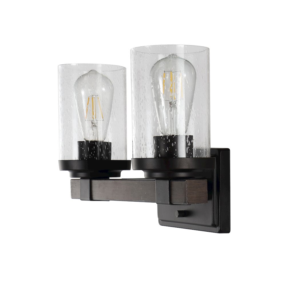 Bungalow Iron/Seeded Glass Rustic Farmhouse Led Vanity Light