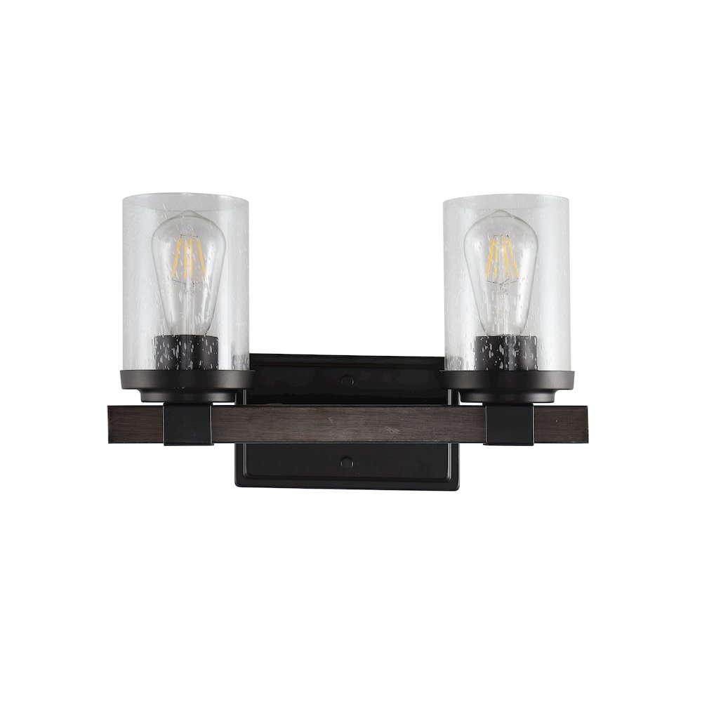 Bungalow Iron/Seeded Glass Rustic Farmhouse Led Vanity Light