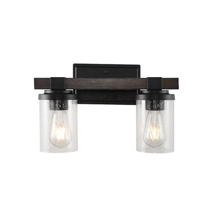 Bungalow Iron/Seeded Glass Rustic Farmhouse Led Vanity Light