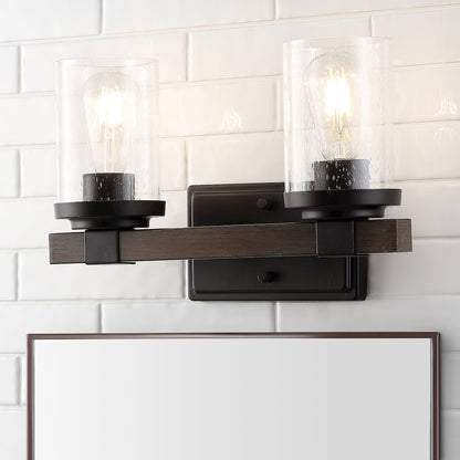 Bungalow Iron/Seeded Glass Rustic Farmhouse Led Vanity Light