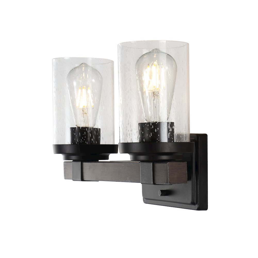 Bungalow Iron/Seeded Glass Rustic Farmhouse Led Vanity Light