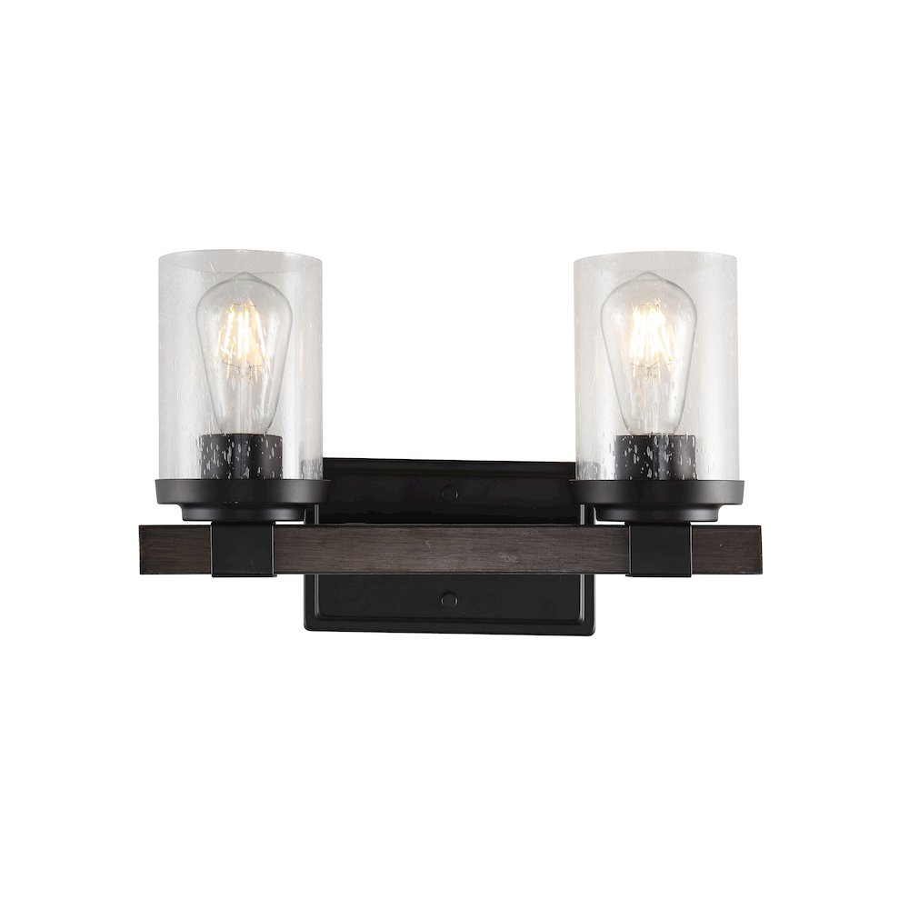 Bungalow Iron/Seeded Glass Rustic Farmhouse Led Vanity Light