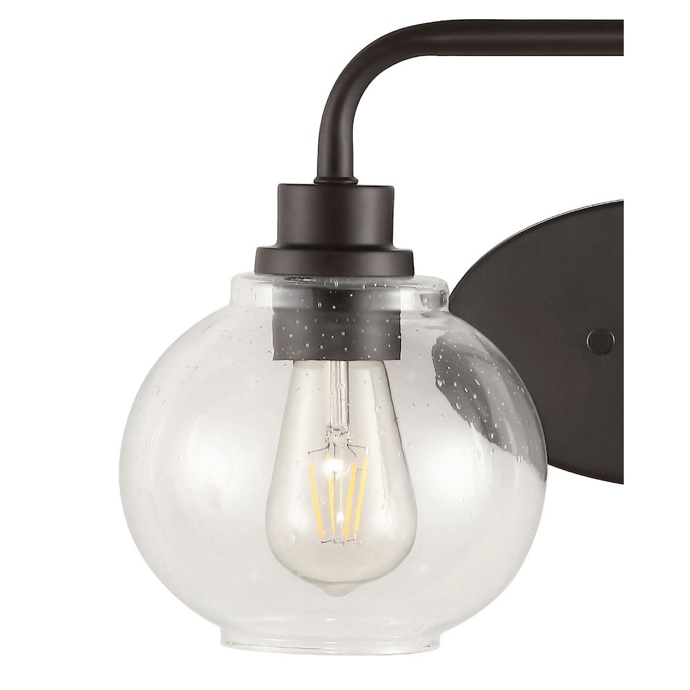 Sandrine Iron/Seeded Glass Cottage Rustic Led Vanity Light