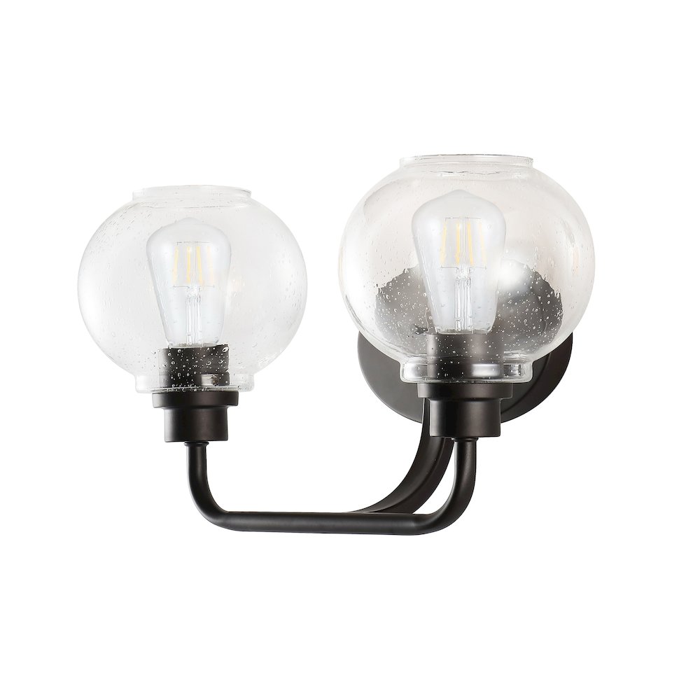 Sandrine Iron/Seeded Glass Cottage Rustic Led Vanity Light