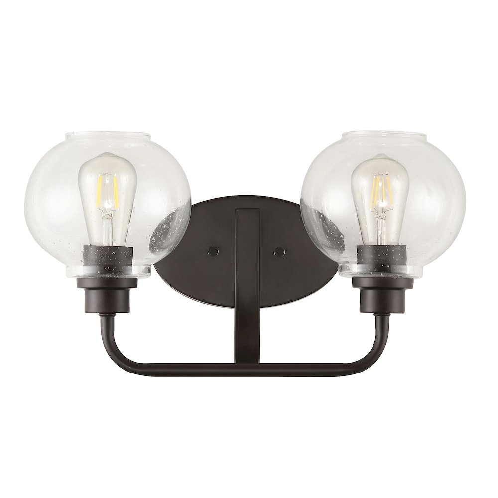 Sandrine Iron/Seeded Glass Cottage Rustic Led Vanity Light