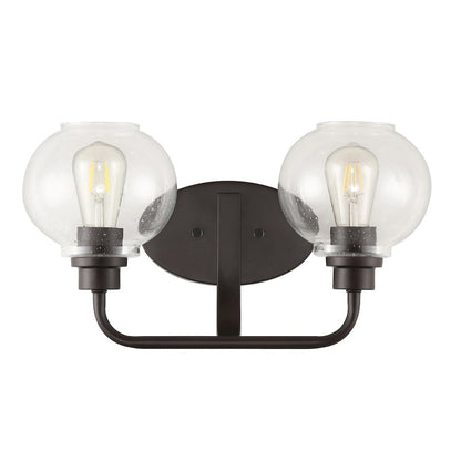 Sandrine Iron/Seeded Glass Cottage Rustic Led Vanity Light