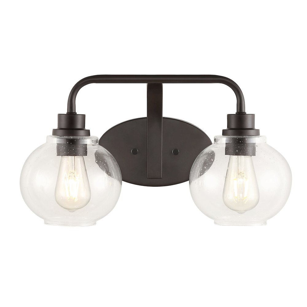 Sandrine Iron/Seeded Glass Cottage Rustic Led Vanity Light