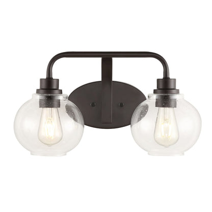 Sandrine Iron/Seeded Glass Cottage Rustic Led Vanity Light