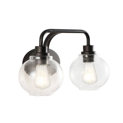 Sandrine Iron/Seeded Glass Cottage Rustic Led Vanity Light