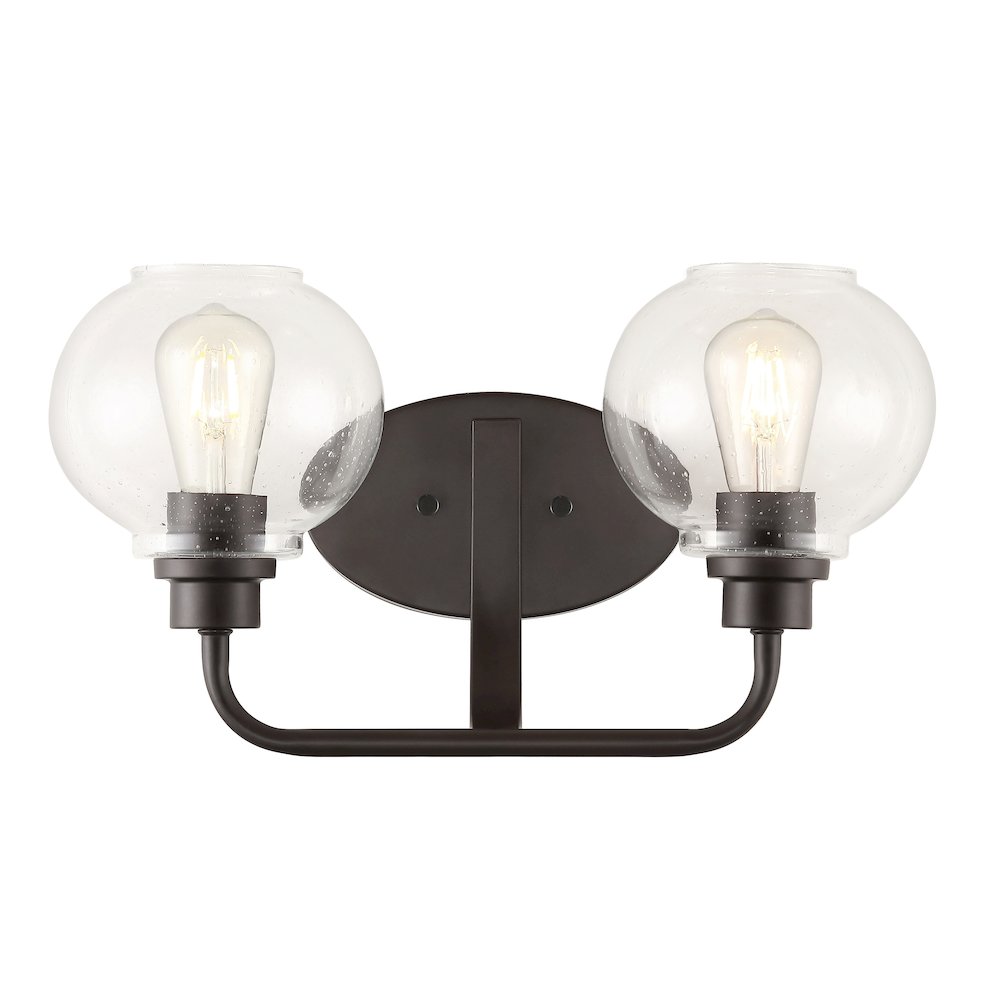 Sandrine Iron/Seeded Glass Cottage Rustic Led Vanity Light