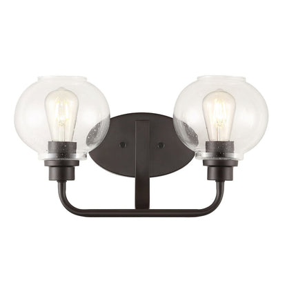 Sandrine Iron/Seeded Glass Cottage Rustic Led Vanity Light
