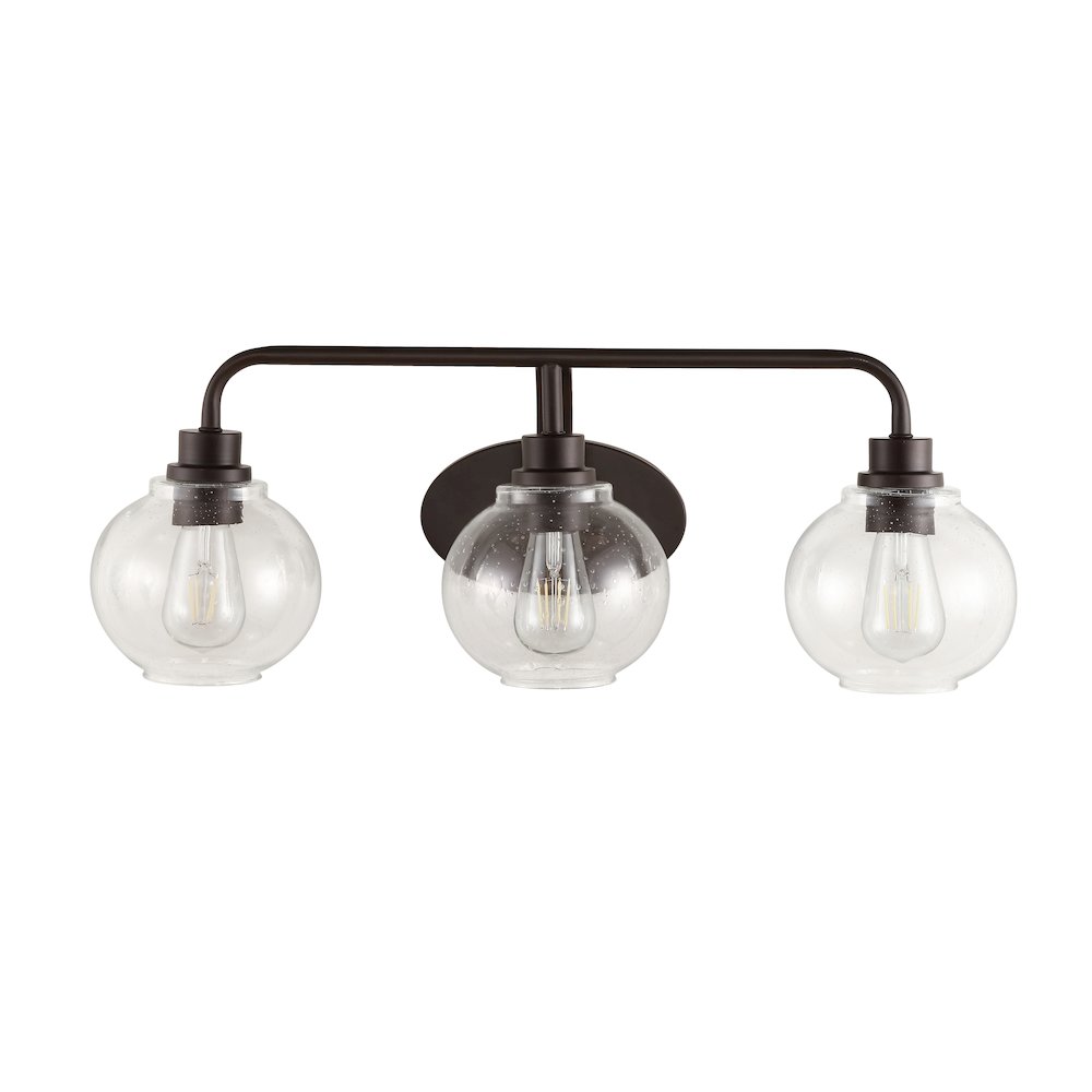 Sandrine Iron/Seeded Glass Cottage Rustic Led Vanity Light