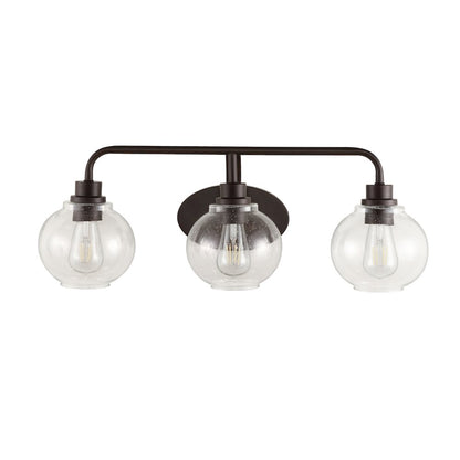 Sandrine Iron/Seeded Glass Cottage Rustic Led Vanity Light