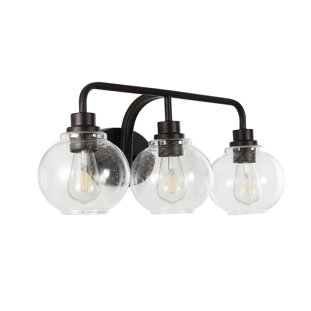 Sandrine Iron/Seeded Glass Cottage Rustic Led Vanity Light