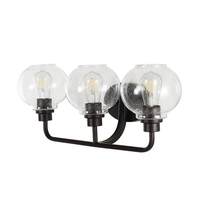 Sandrine Iron/Seeded Glass Cottage Rustic Led Vanity Light