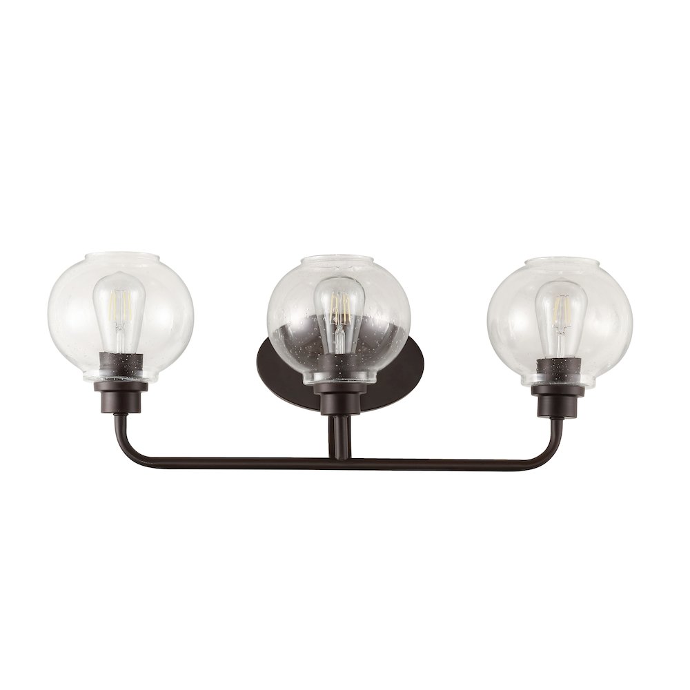 Sandrine Iron/Seeded Glass Cottage Rustic Led Vanity Light