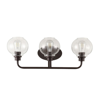 Sandrine Iron/Seeded Glass Cottage Rustic Led Vanity Light