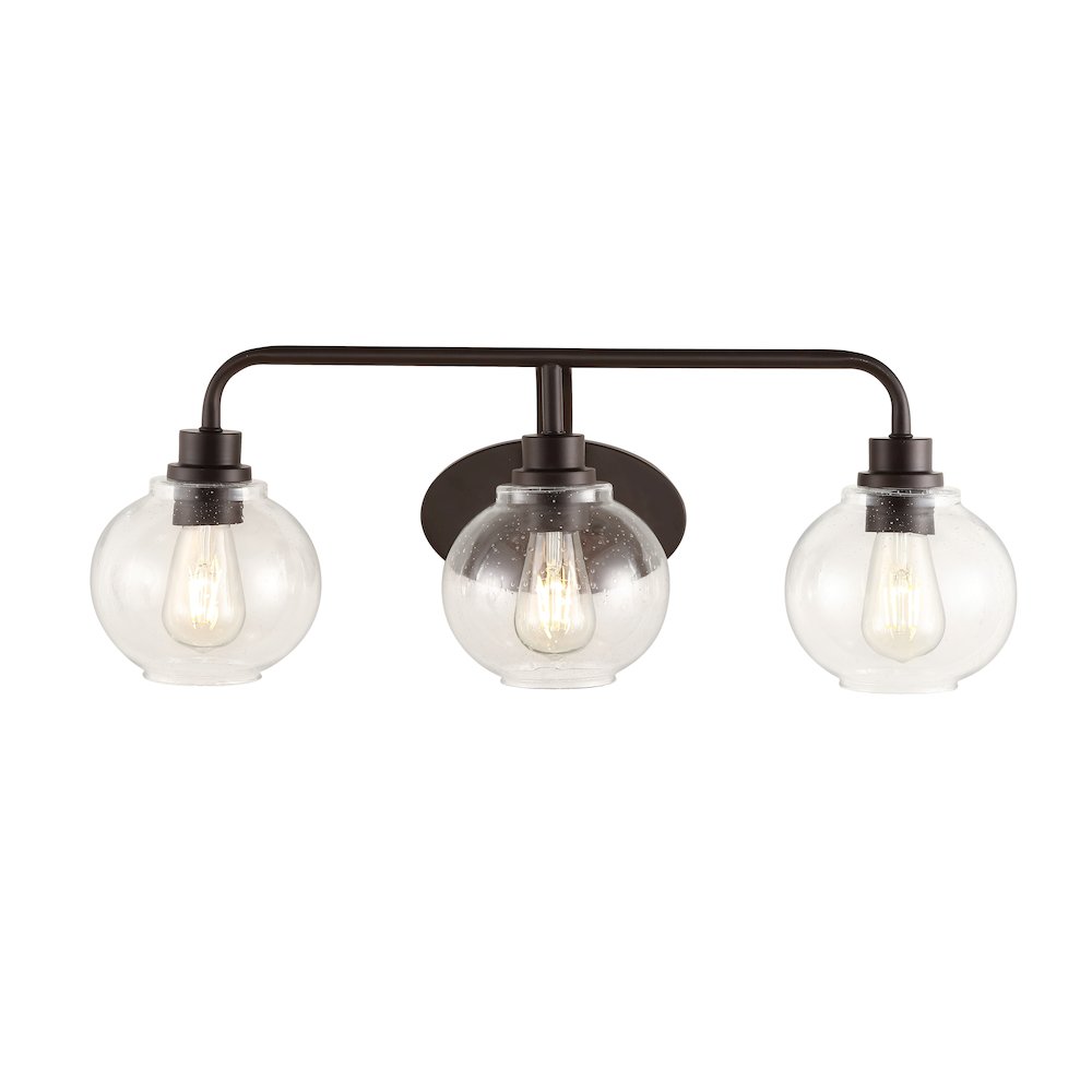 Sandrine Iron/Seeded Glass Cottage Rustic Led Vanity Light
