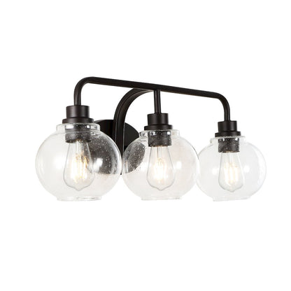 Sandrine Iron/Seeded Glass Cottage Rustic Led Vanity Light