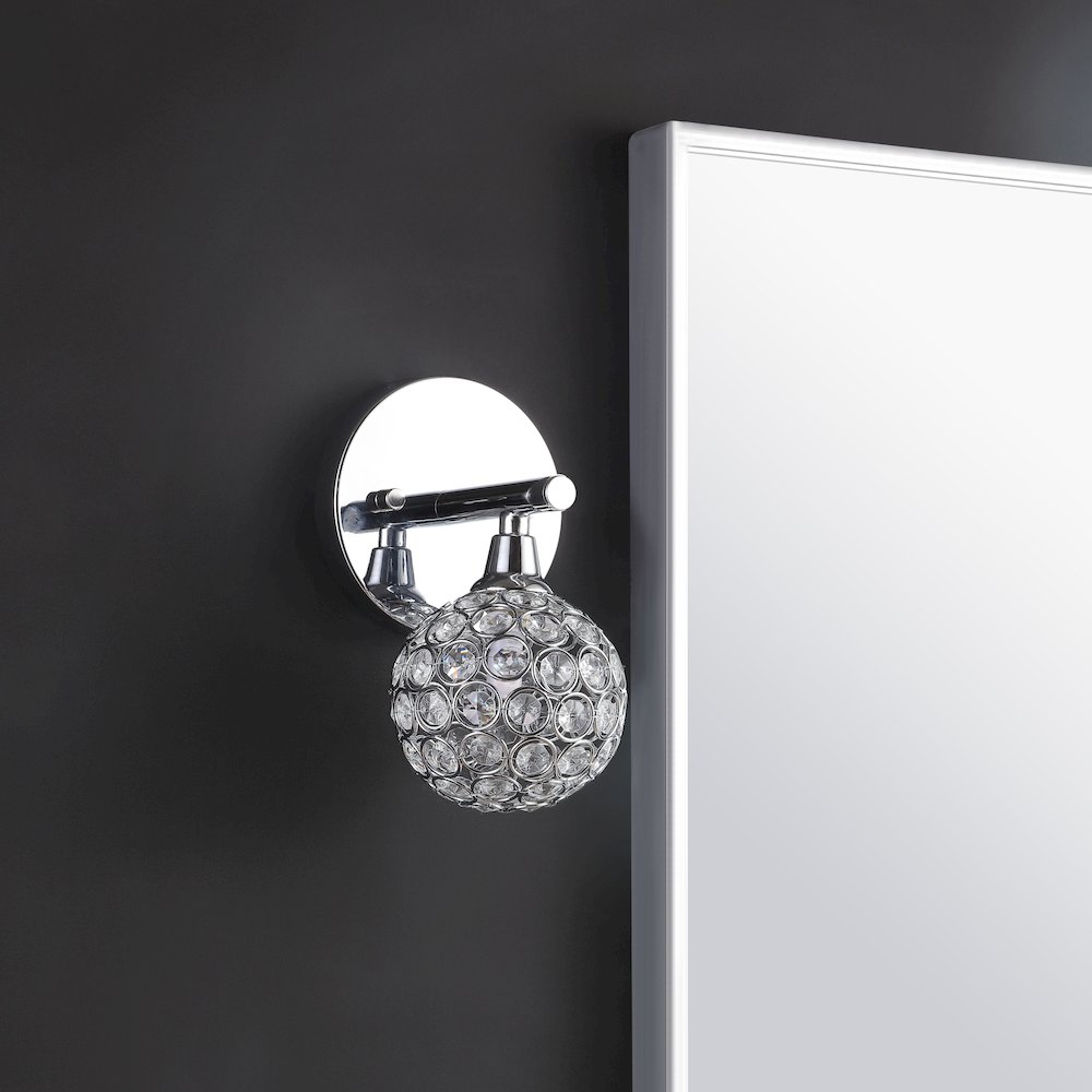 Maeve Iron/Glass Contemporary Glam Led Vanity Light