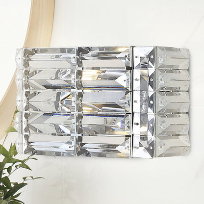 Evelyn Crystal Rectangle Ironcrystal Glam Modern Led Vanity Light