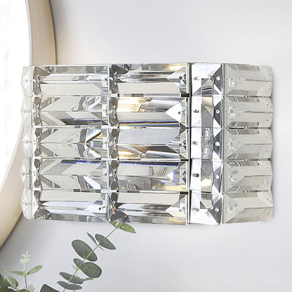 Evelyn Crystal Rectangle Ironcrystal Glam Modern Led Vanity Light