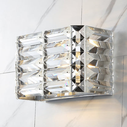 Evelyn Crystal Rectangle Ironcrystal Glam Modern Led Vanity Light