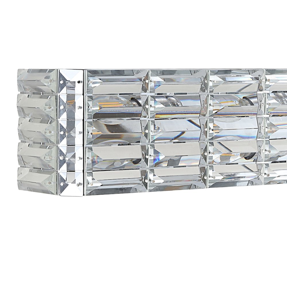 Evelyn Crystal Rectangle Ironcrystal Glam Modern Led Vanity Light