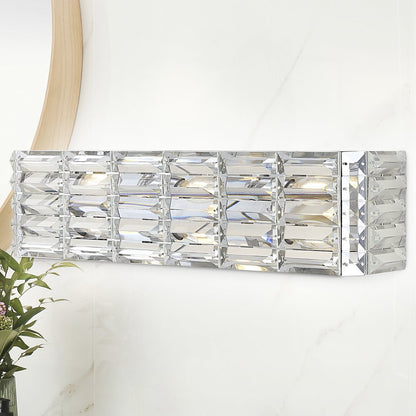 Evelyn Crystal Rectangle Ironcrystal Glam Modern Led Vanity Light