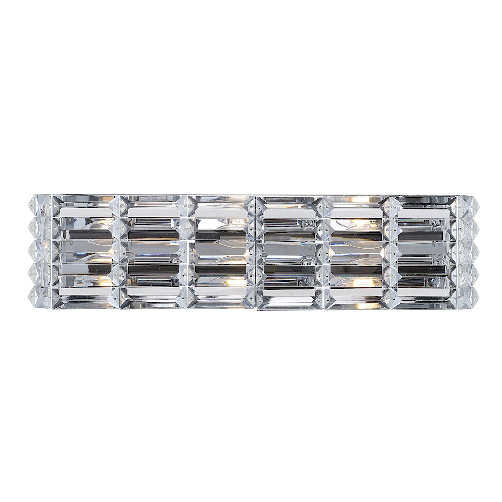Evelyn Crystal Rectangle Ironcrystal Glam Modern Led Vanity Light
