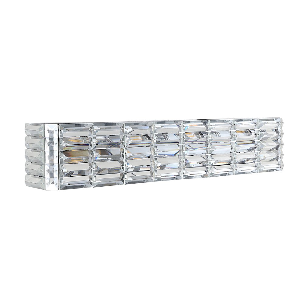 Evelyn Crystal Rectangle Ironcrystal Glam Modern Led Vanity Light