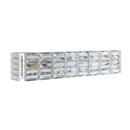 Evelyn Crystal Rectangle Ironcrystal Glam Modern Led Vanity Light