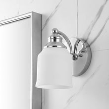 Lydia Iron/Frosted Glass Farmhouse Cottage Led Vanity Light